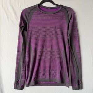 Lululemon Womens About That Base Long Sleeve Top 8 Purple Yoga Gym Fitness READ